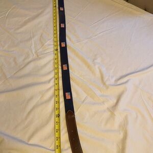 Navy and Brown Belt with Flag Design
